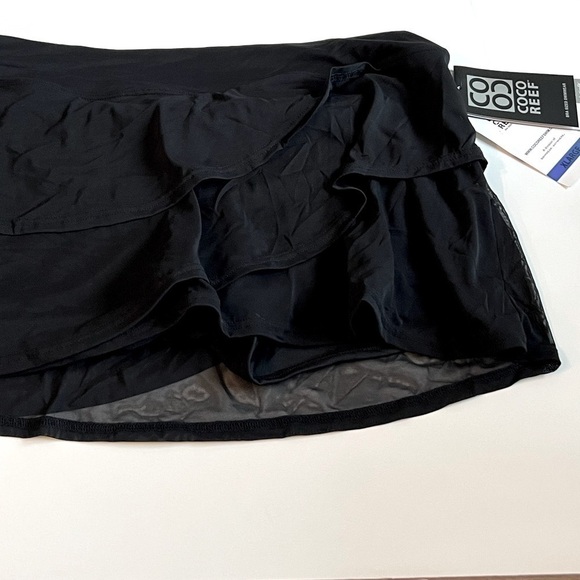 Coco Reef Women's Castaway Black Sway Mesh Layer Swim Skort black skirt short - Picture 6 of 8